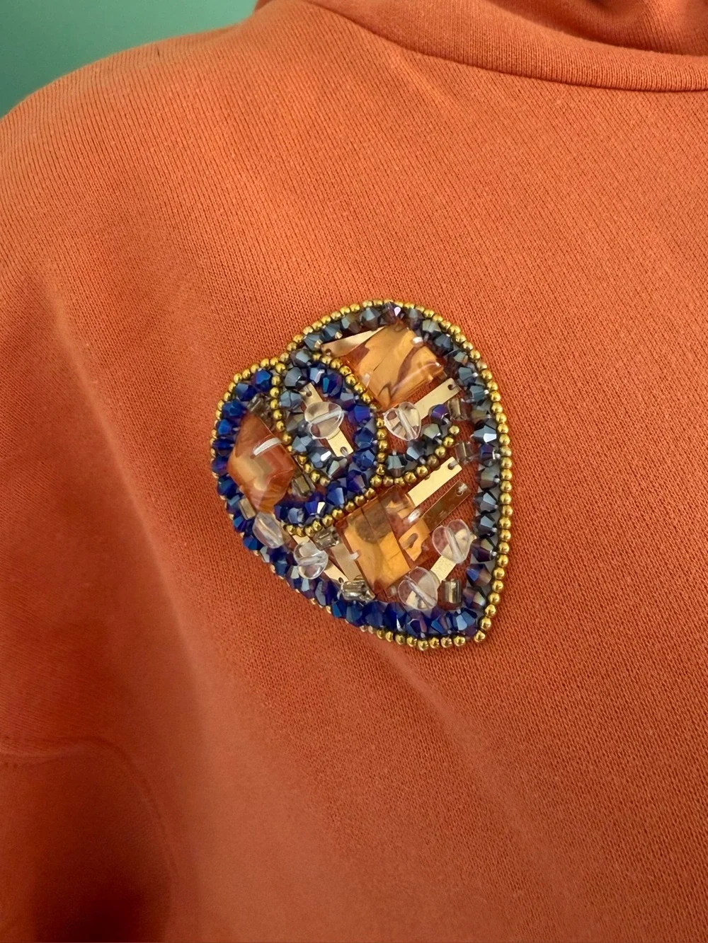 CHANEL Pharrell Orange Embellished Logo Hoodie Sweatshirt